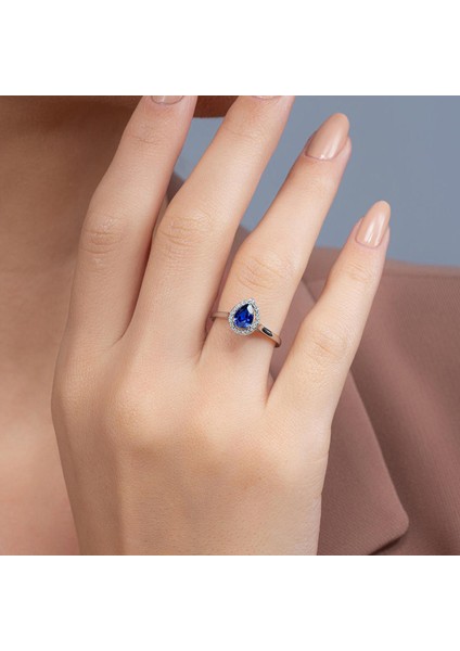 0,80 Karat Safir Pırlanta Yüzük - P0000662