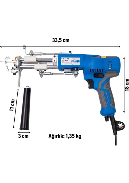 Ak V Cut Pile Tufting Makinesi-Tabancası