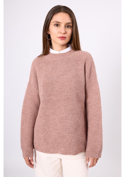 Nikita Selanik Örgü Rahat Kesim Kadin Triko Kazak - Pudra fiyatları