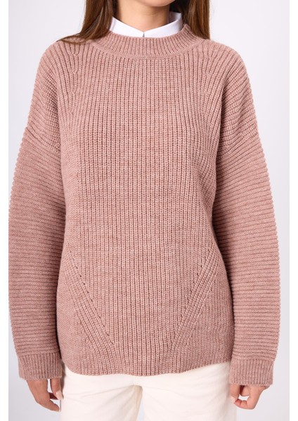 Nikita Selanik Örgü Rahat Kesim Kadin Triko Kazak - Pudra modelleri