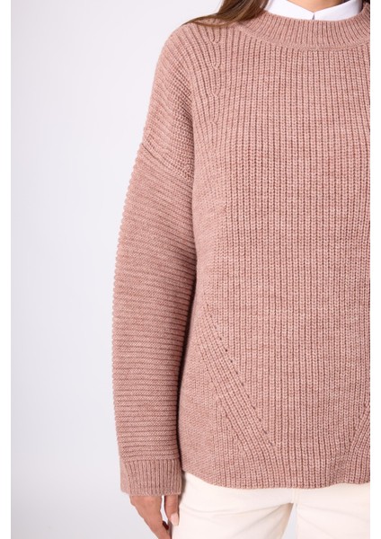 Nikita Selanik Örgü Rahat Kesim Kadin Triko Kazak - Pudra indirimleri