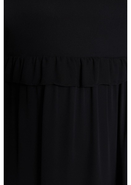 Moda Rahat Casual Günlük Şifon Dokuma Kare Yaka Kısa Kol Smock Mini Boy Büyük Beden Elbise modelleri