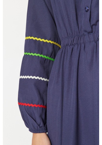 Moda Regular Casual Günlük Terrycotton Dokuma Gömlek Yaka Uzun Kol Basic Maxi Boy Tesettür Elbise modelleri