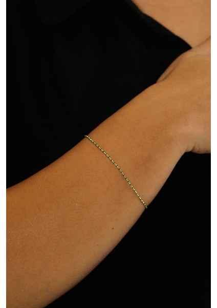 14 Ayar Altın Yeşil Mineli Bileklik fiyatları