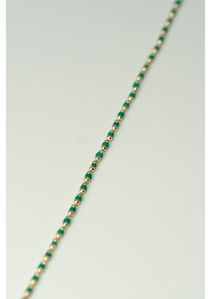 14 Ayar Altın Yeşil Mineli Bileklik modelleri