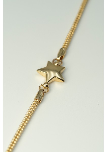 14 Ayar Altın Italyan Yıldız Bileklik modelleri