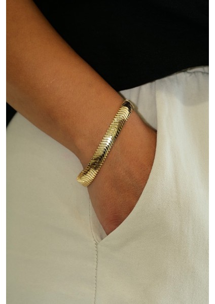 14 Ayar Altın Kalın Italyan Bileklik