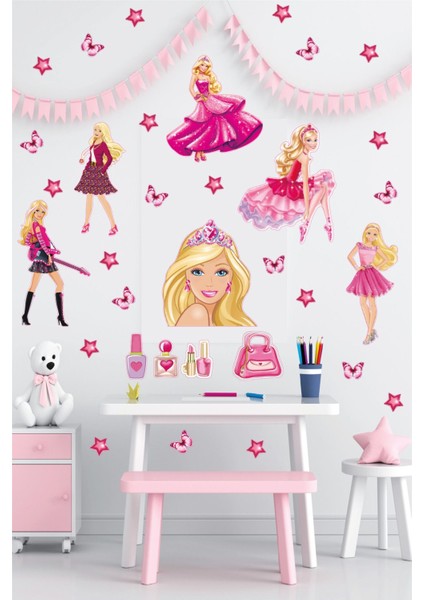 Barbie Sticker Seti Çocuk Odası Sticker Kendinden yapışkanlı Yüksek kalite
