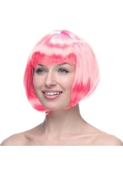 Herseyevinizde Pembe Renk Peruk Küt Saç