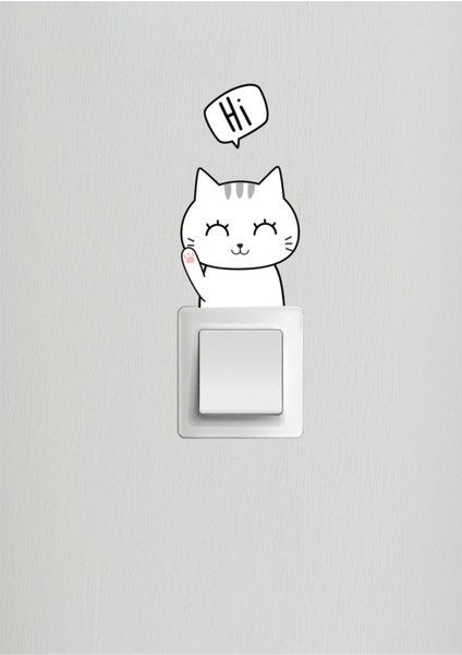 Sevimli Kedi Priz Sticker