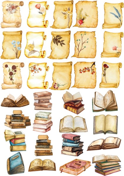 Planner Sticker ,Vintage Sticker Ajanda, Günlük, Planlayıcı, Laptop, Bullet Journal , Scrapbook