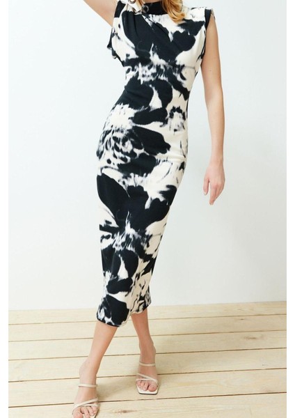 Moda Slim Casual Günlük Scuba Krep Örme Dik Yaka Kolsuz Kol Bodycone Maxi Boy Elbise modelleri