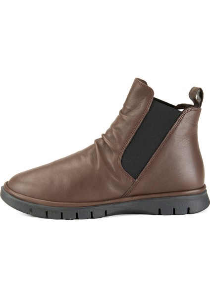 Kelsey Kahve Kadın Lastikli Deri Bot modelleri