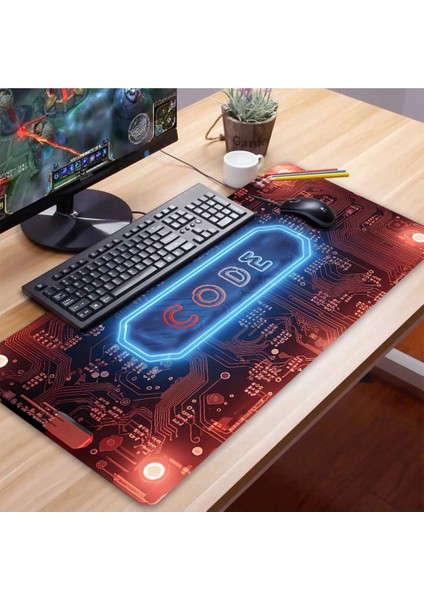 Sonictouch Ultragrand Code Devre Kartı Dikişsiz Xxl Gaming Oyuncu Masaüstü Klavye Mouse Pad 40X90CM