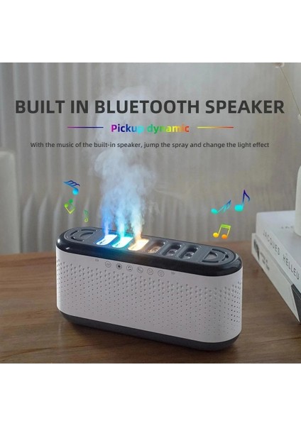 Speaker Özellikli Bluetooth Hava Nemlendirici Ultrasonik Aroma Difüzör Buhar Makinesi 600ML