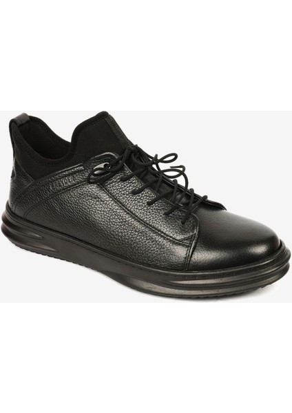 Erkek Siyah Hakiki Deri Casual Ayakkabı 4K1TA13650C-13903