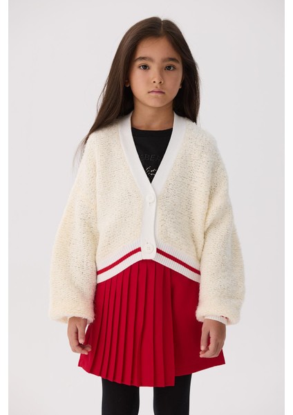 Bg Store Kız Çocuk Kırık Beyaz Hırka