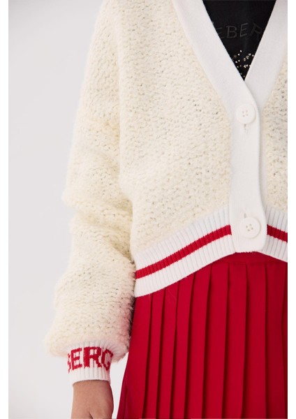 Bg Store Kız Çocuk Kırık Beyaz Hırka