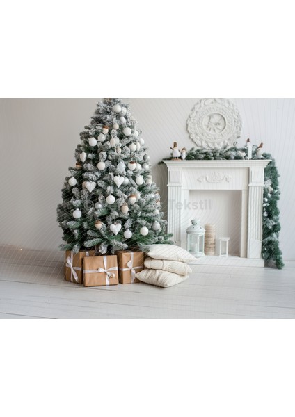 Zarif ve Doğal Noel Ağacı Temalı Stüdyo Fonu 200 x 150 cm Arka Plan