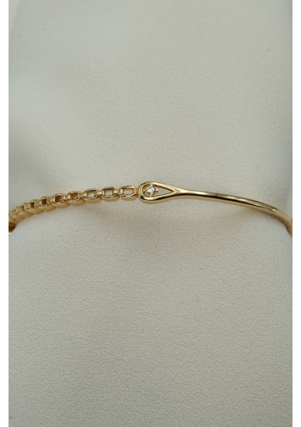 14 Ayar Altın Zincir Model Tektaşlı Kelepçe fiyatları