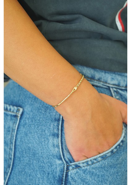 14 Ayar Altın Zincir Model Tektaşlı Kelepçe modelleri