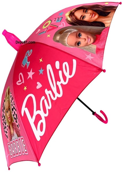 Lisanslı Barbie Şemsiye Bardaklı Çocuk Şemsiyesi