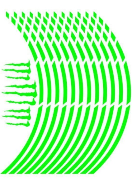 Florasan Yeşil Kesik 1 Set Jant Şeridi