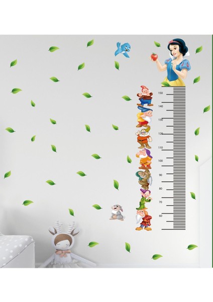 Pamuk Prenses ve Yedi Cüceler Boy Ölçer Sticker Seti