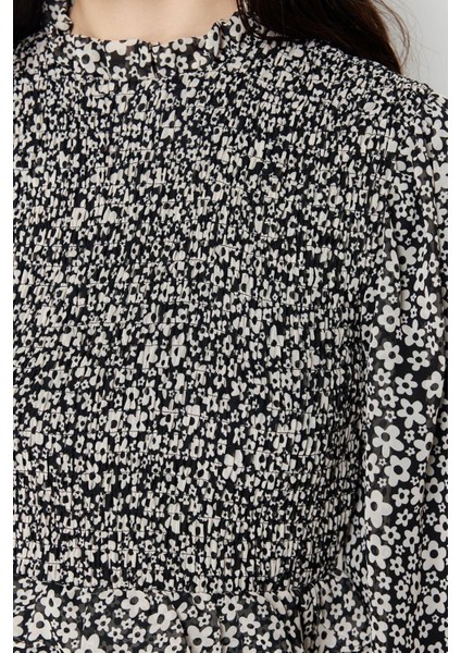 Moda Regular Casual Günlük Şifon Dokuma Dik Yaka Uzun Kol A-Line Maxi Boy Tesettür Elbise indirimleri