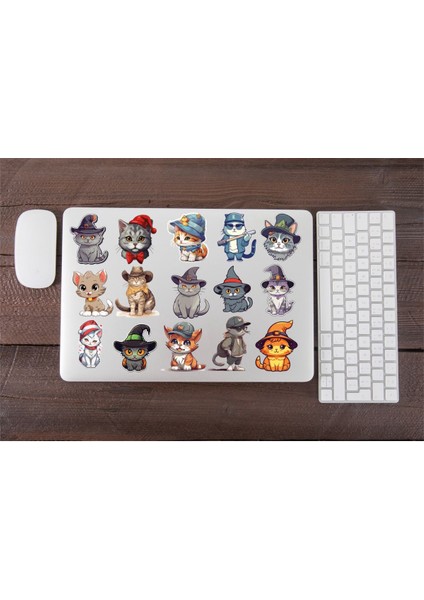 Kedi Sticker Seti Cat Sticker Notebook Laptop PC Telefon Vintage fiyatları