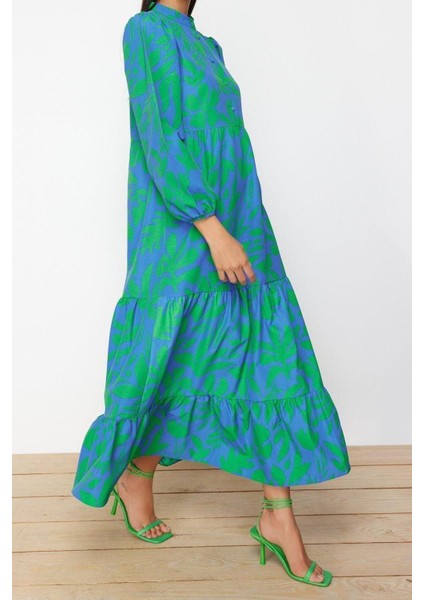 Moda Regular Casual Günlük Terrycotton Dokuma Bisiklet Yaka Uzun Kol A-Line Maxi Boy Tesettür Elbise fırsatları