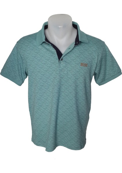 Erkek Yeşil Polo Yakalı Yakası Düğmeli Kısa Kollu Pamuklu Tişört Etp-Bsü modelleri