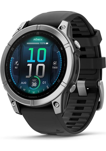 Fenix E – 47 mm Amoled Paslanmaz Çelik Siyah Silikon Kayışlı