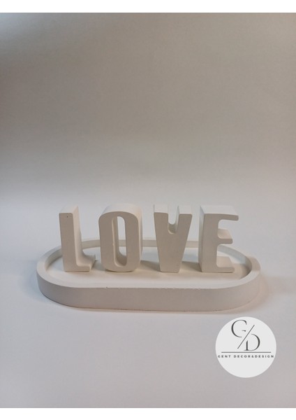 Love 5 Parça Dekoratif Tabak, Love Seti