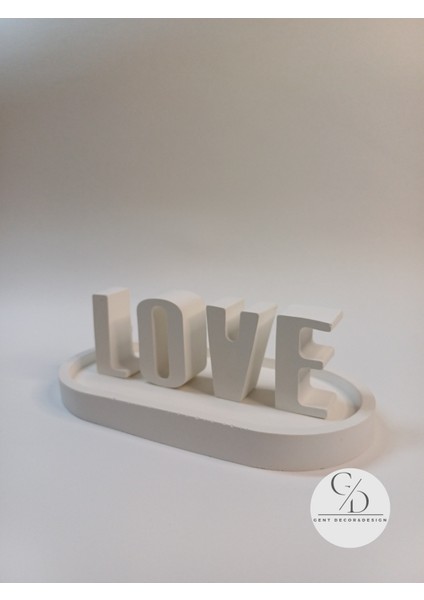 Love 5 Parça Dekoratif Tabak, Love Seti