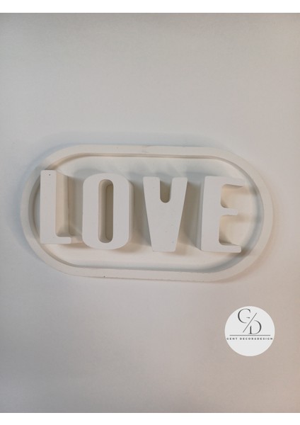 Love 5 Parça Dekoratif Tabak, Love Seti