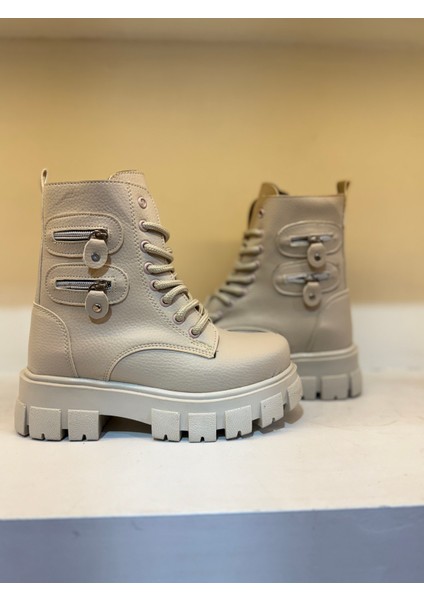 Fermuarlı Krem Bot modelleri