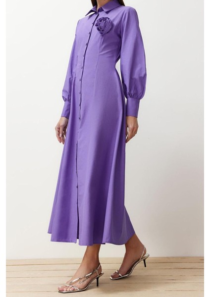 Moda Regular Casual Günlük Poplin Dokuma Gömlek Yaka Uzun Kol A-Line Maxi Boy Tesettür Elbise modelleri