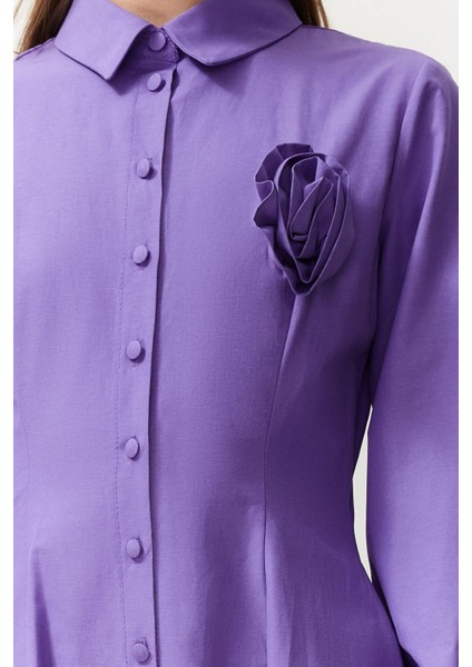 Moda Regular Casual Günlük Poplin Dokuma Gömlek Yaka Uzun Kol A-Line Maxi Boy Tesettür Elbise indirimleri