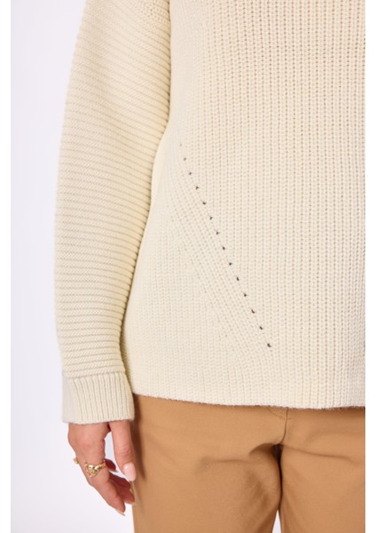 Nikita Selanik Örgü Rahat Kesim Kadin Triko Kazak - Ekru fırsatları