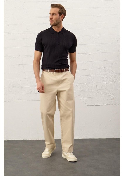 Erkek Slim-Fit Kalıp Polo Yaka Yazlık Triko T-Shirt Koyu Lacivert - 5006DNGR indirimleri