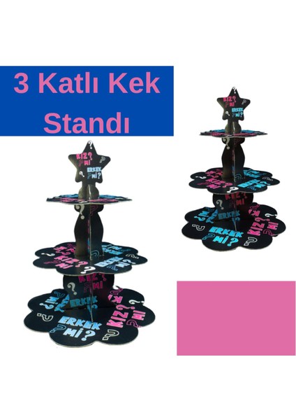 Kız Mı Erkek Mi Temalı Kek Standı