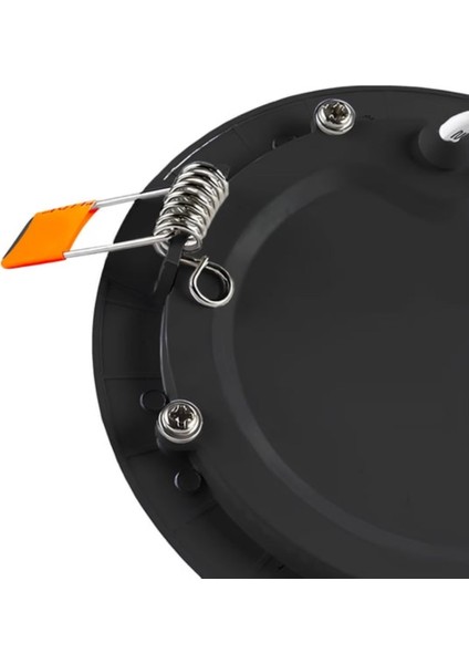 9W Siyah Sıva Altı Yuvarlak LED Panel 3200K Sarı Işık 2 Adet