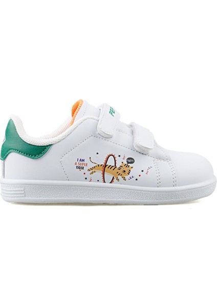 By23 206 Beyaz Yeşil Fosfor Turuncu Çocuk Günlük Ayakkabı By23-206-Beyaz-Yesıl-Fosfor-Turuncu Beyaz