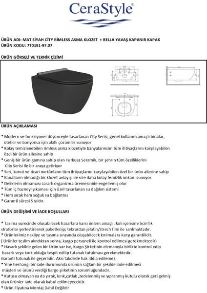 Mat Siyah City Rimless + Bella Slim Uf Kapak