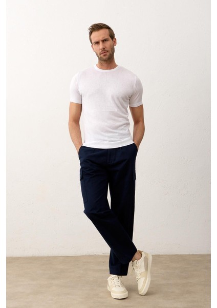 Erkek Modelli Bisiklet Yaka Slim-Fit Kalıp Yazlık Triko T-Shirt Beyaz - 5016DNGR indirimleri