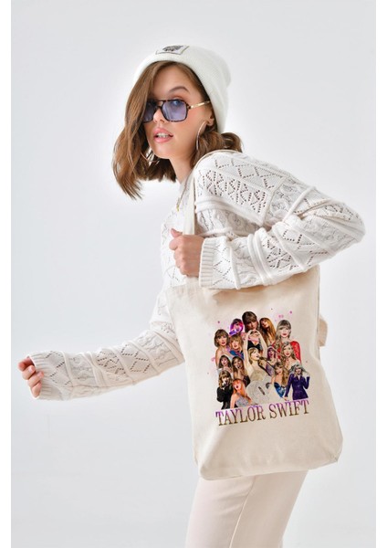 Kanvas Taylor Swift Baskılı Bez Çanta