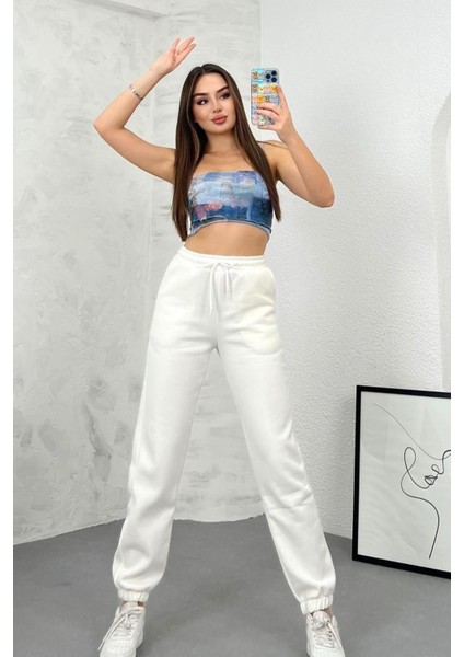 Kadın Yüksek Bel Kışlık Içi Polarlı Kalın Eşofman Altı 1091