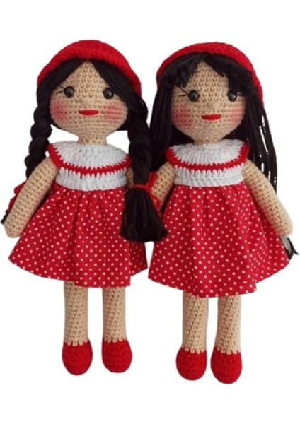 Kardeş Kız Bebekler Amigurumi Organik Oyuncak