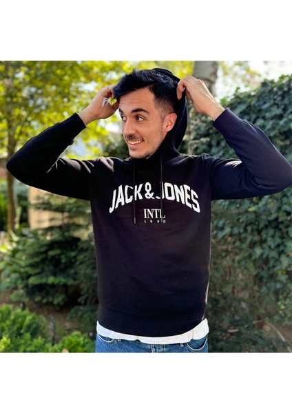 Erkek Logo Baskılı Kapüşonlu Sweatshirt - Circle